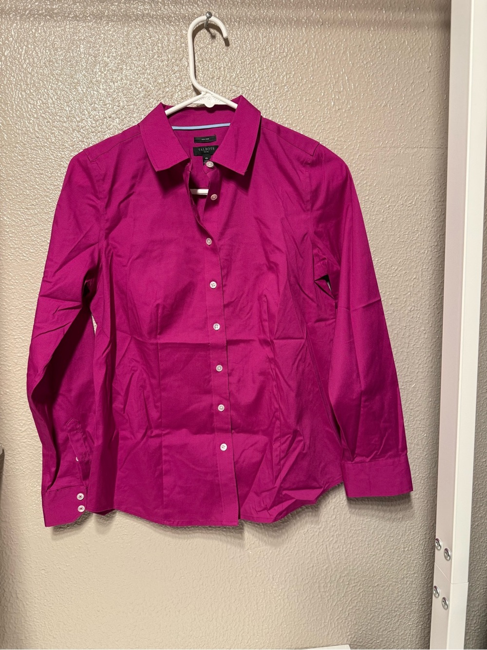 Talbots Fitted Button-Down Shirt in Magenta